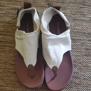 Maurices Cream and Brown Sandals